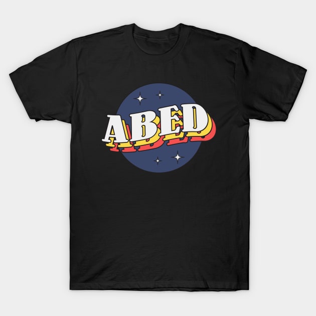 Abed - Colorful Layered Retro Letters T-Shirt by Mandegraph